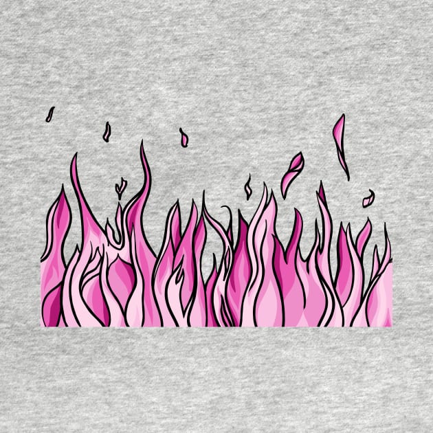 Pink Flames, Fire Digital Illustration by AlmightyClaire